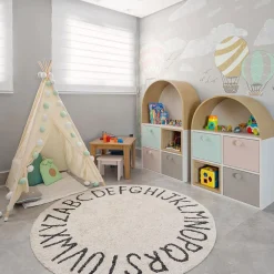 ABC Round Washable Rug