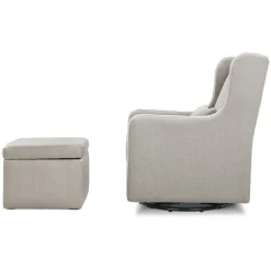 Adrian Swivel Glider With Storage Ottoman