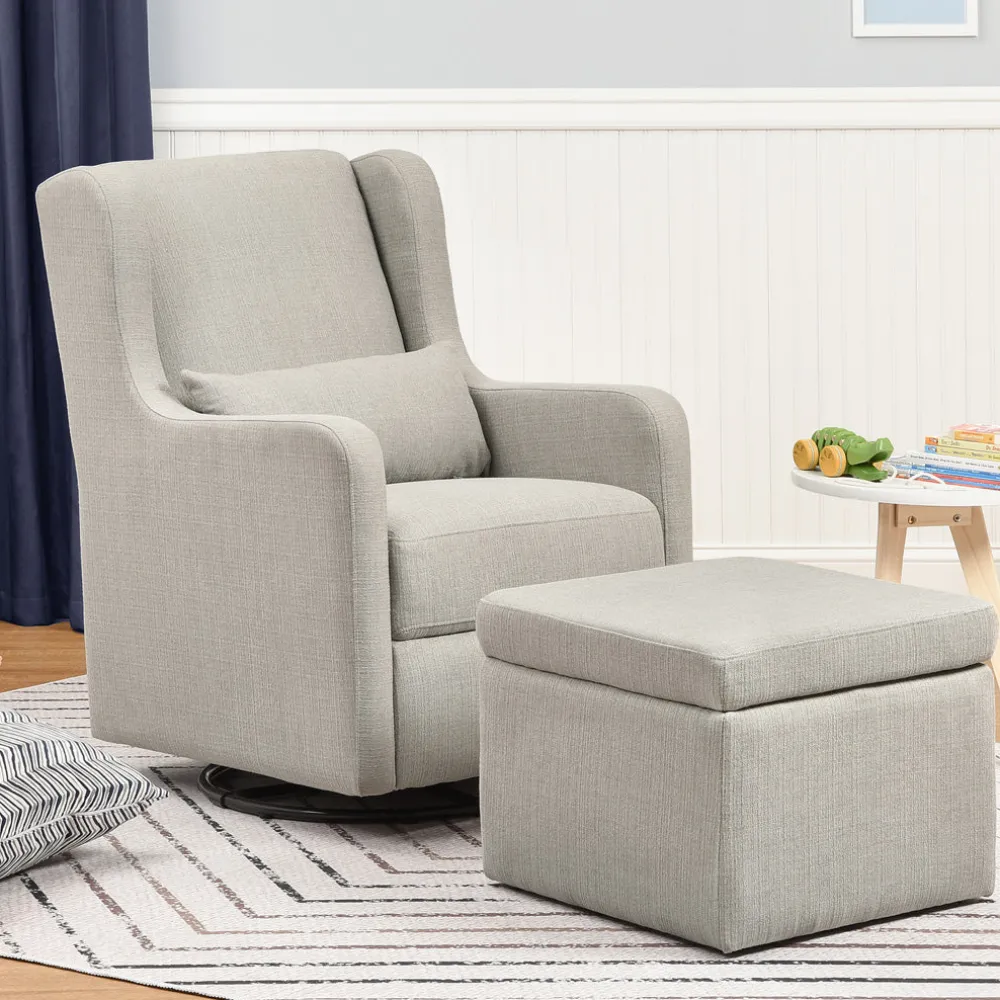 Adrian Swivel Glider With Storage Ottoman