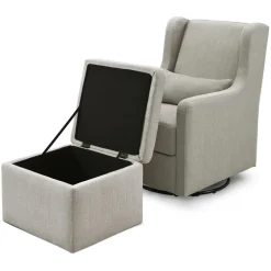 Adrian Swivel Glider With Storage Ottoman
