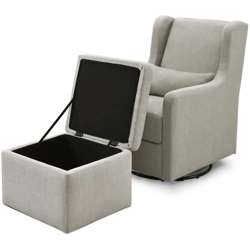Adrian Swivel Glider With Storage Ottoman