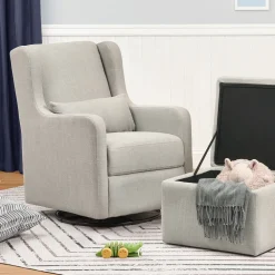 Adrian Swivel Glider With Storage Ottoman