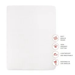 All-Stages Midi Crib Sheet In GOTS Certified Organic Muslin Cotton
