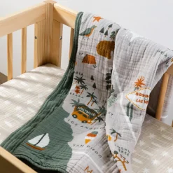 All-Stages Midi Crib Sheet In GOTS Certified Organic Muslin Cotton