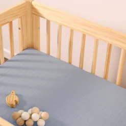 All-Stages Midi Crib Sheet In GOTS Certified Organic Muslin Cotton