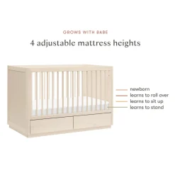 Bento 3-in-1 Convertible Storage Crib with Toddler Bed Conversion Kit