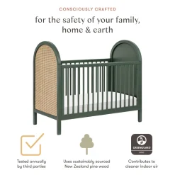 Bondi 3-in-1 Convertible Crib with Toddler Bed Conversion Kit