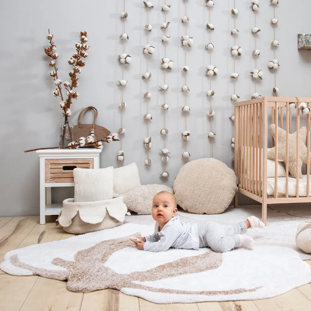 Cotton Flower Washable Rug