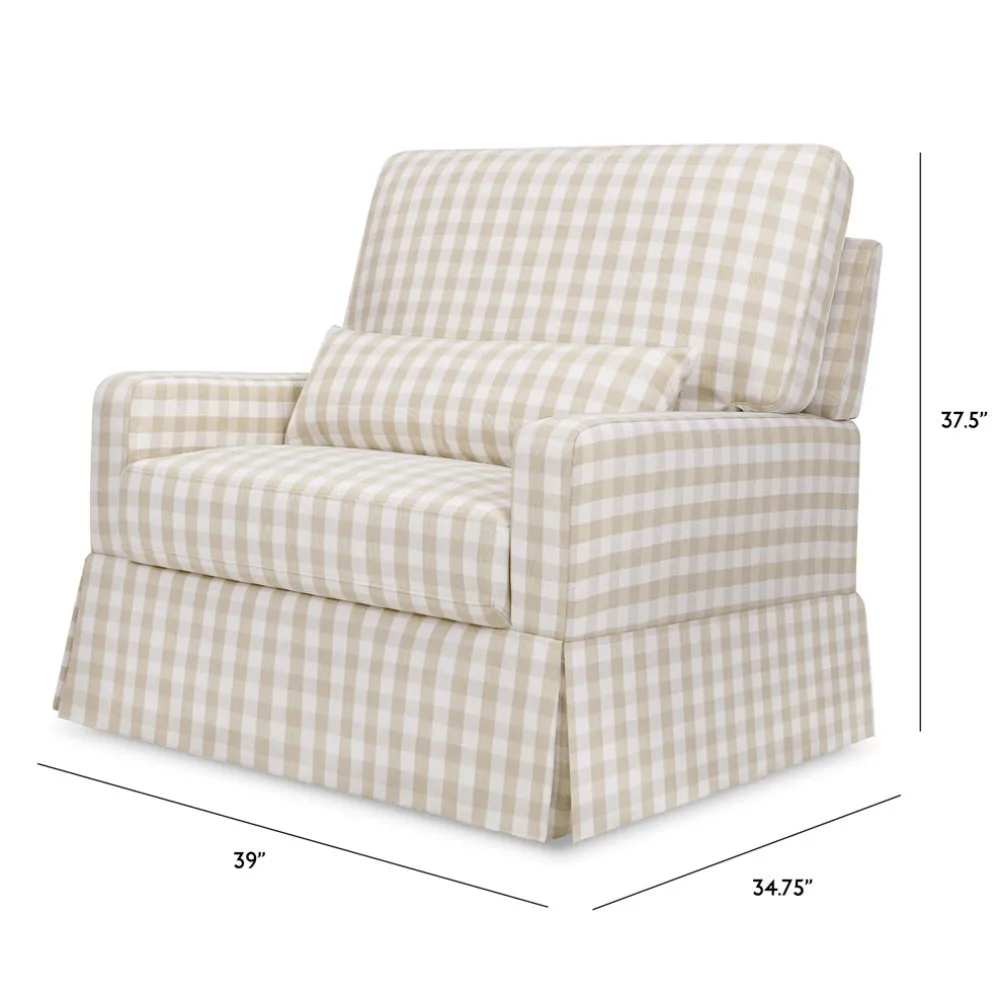Crawford Pillowback Chair-And-A-Half Comfort Swivel Glider