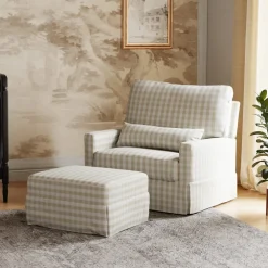 Crawford Pillowback Chair-And-A-Half Comfort Swivel Glider