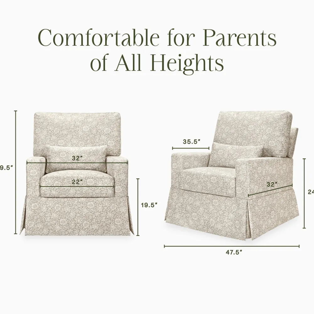 Crawford Pillowback Comfort Swivel Glider