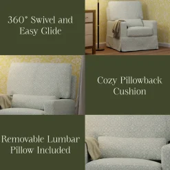 Crawford Pillowback Comfort Swivel Glider