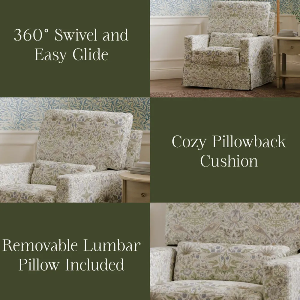 Crawford Pillowback Comfort Swivel Glider