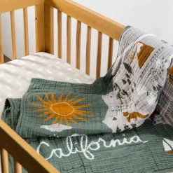 Crib Sheet In GOTS Certified Organic Muslin Cotton