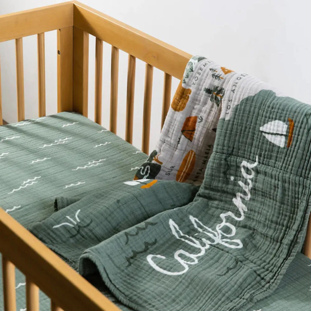Crib Sheet In GOTS Certified Organic Muslin Cotton