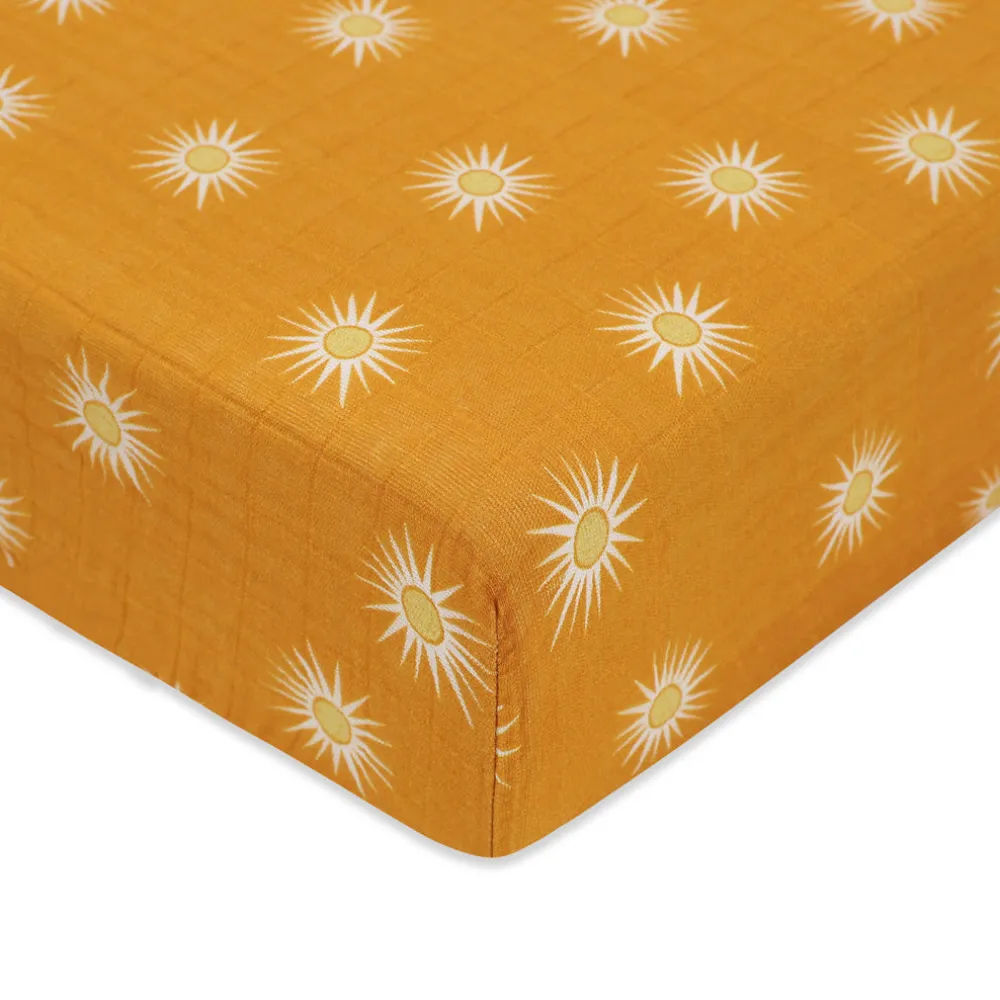 Crib Sheet In GOTS Certified Organic Muslin Cotton
