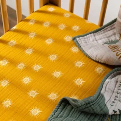 Crib Sheet In GOTS Certified Organic Muslin Cotton