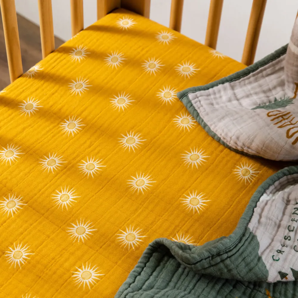 Crib Sheet In GOTS Certified Organic Muslin Cotton