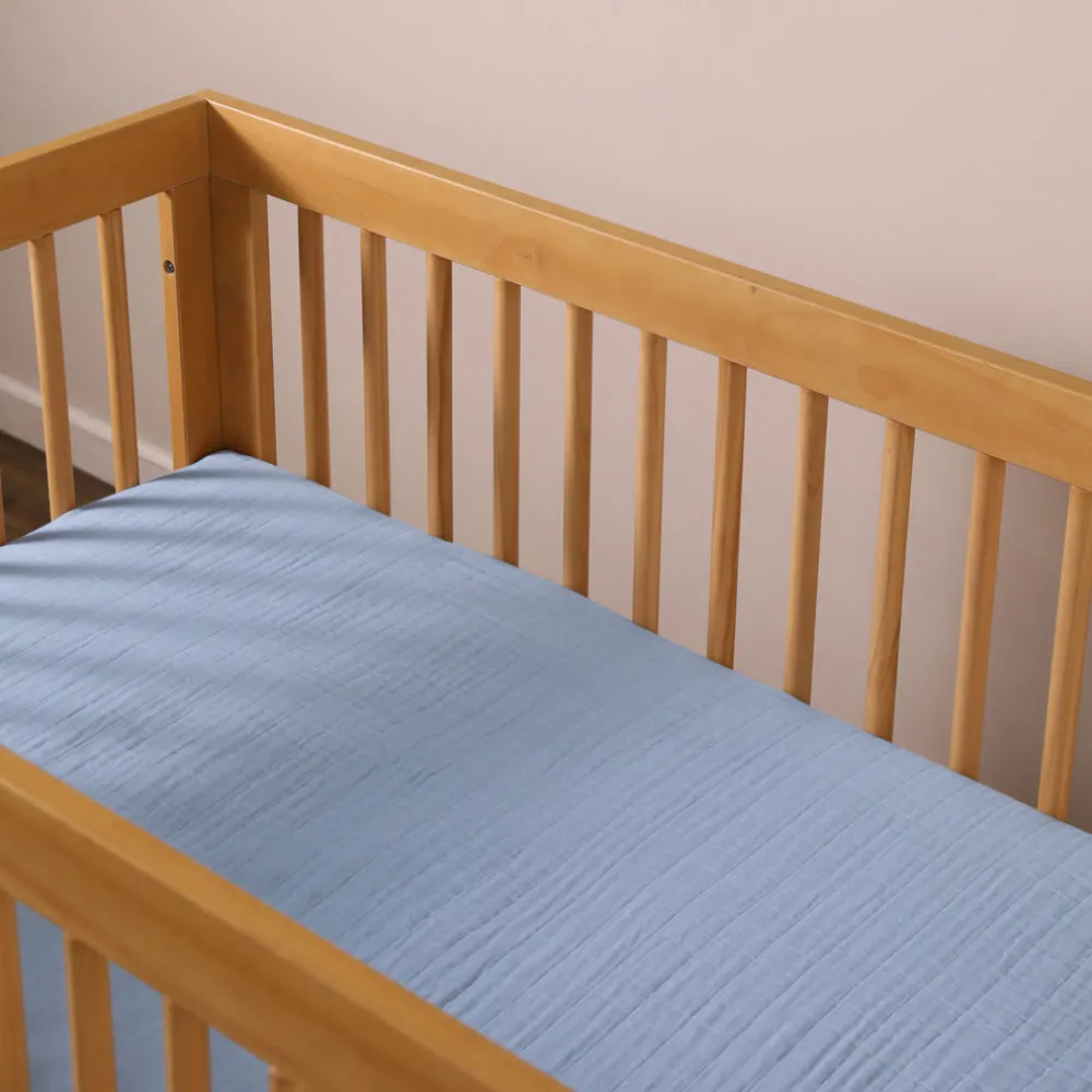 Crib Sheet In GOTS Certified Organic Muslin Cotton