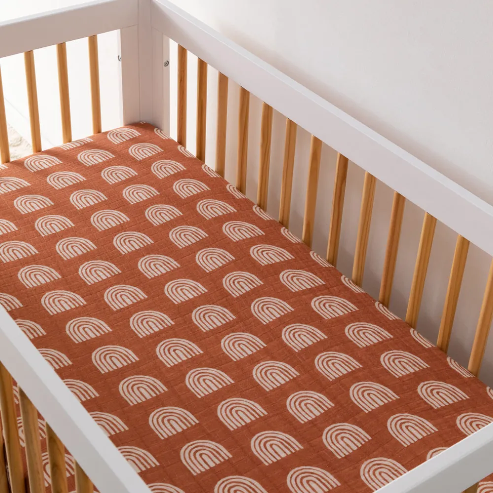 Crib Sheet In GOTS Certified Organic Muslin Cotton