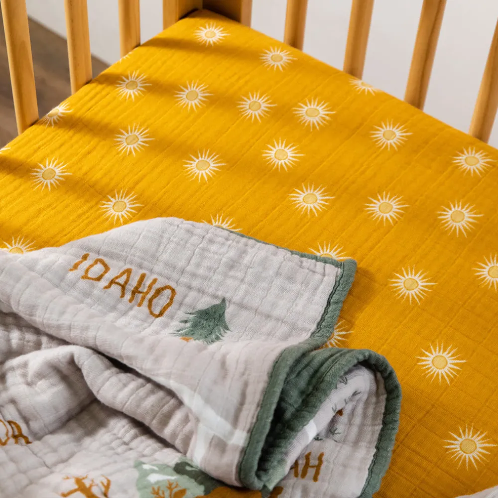 Crib Sheet In GOTS Certified Organic Muslin Cotton