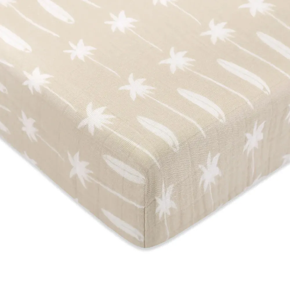 Crib Sheet In GOTS Certified Organic Muslin Cotton