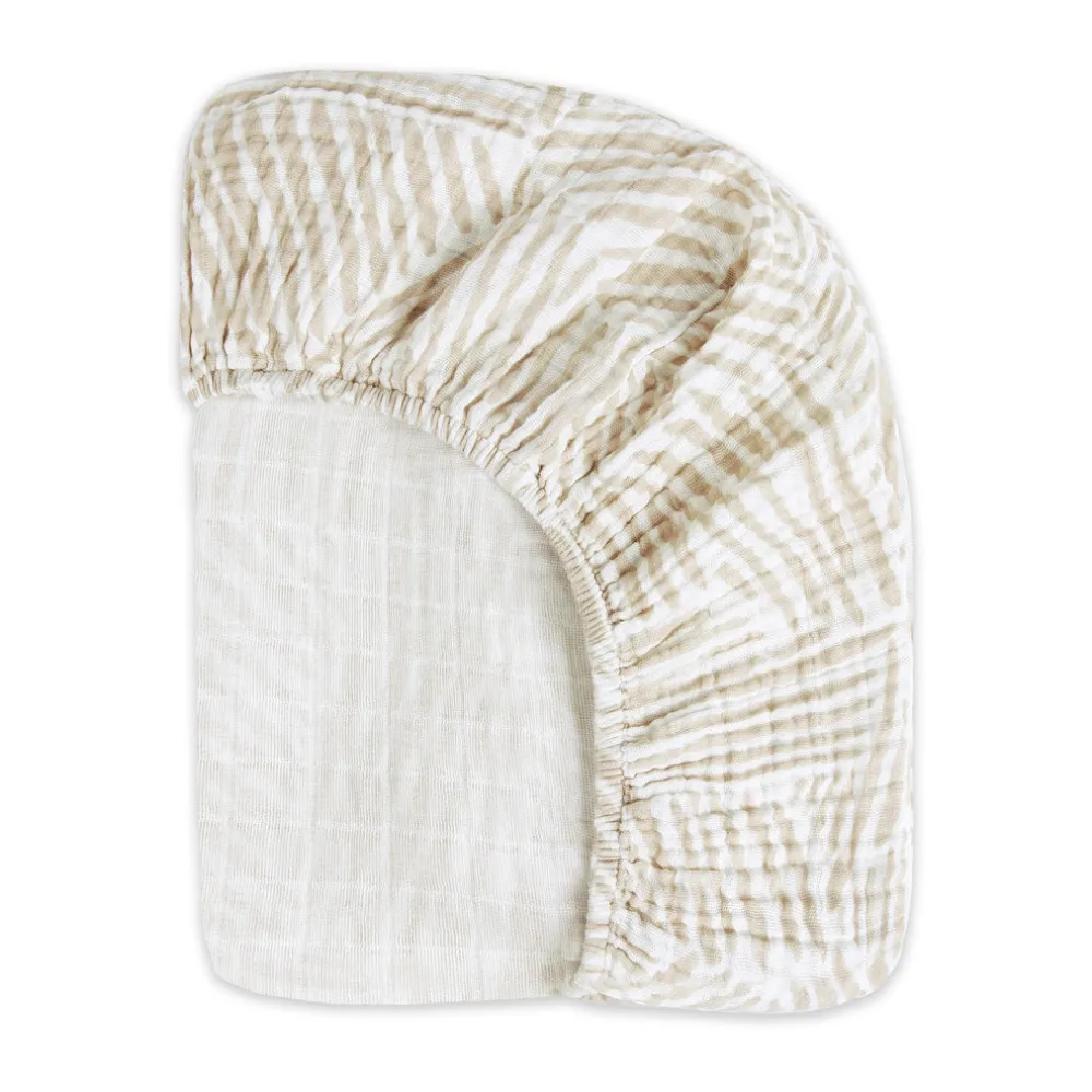 Crib Sheet In GOTS Certified Organic Muslin Cotton