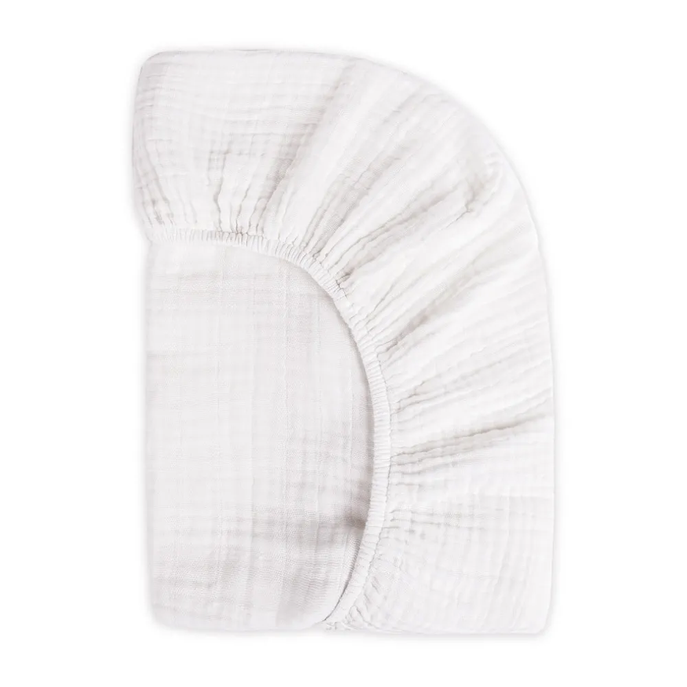 Crib Sheet In GOTS Certified Organic Muslin Cotton