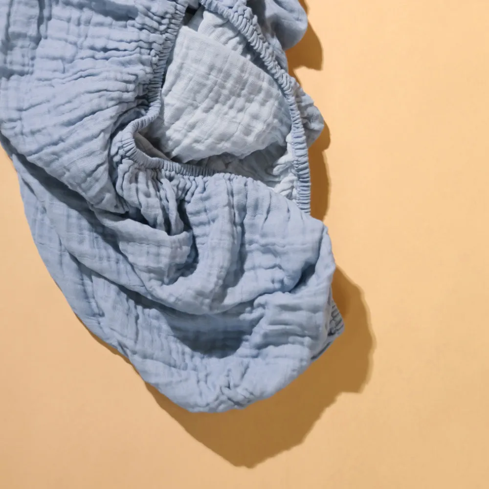 Crib Sheet In GOTS Certified Organic Muslin Cotton