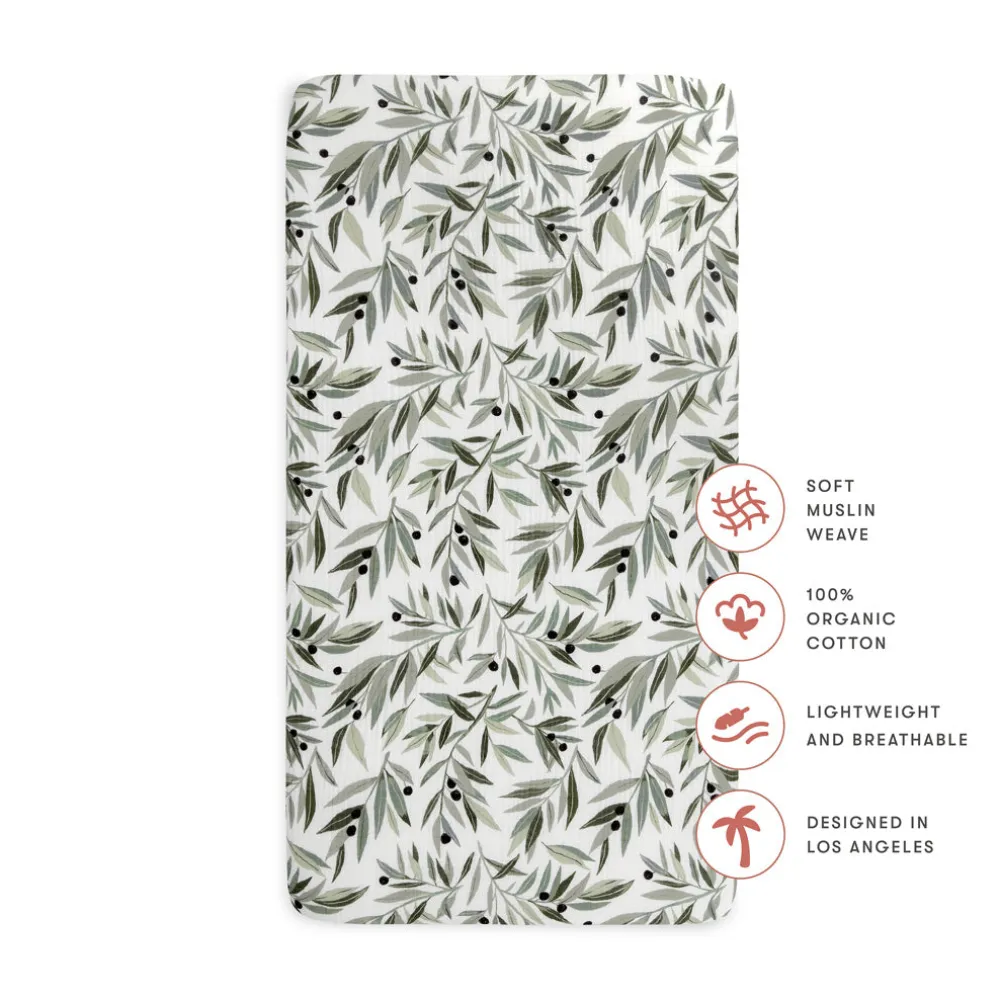 Crib Sheet In GOTS Certified Organic Muslin Cotton