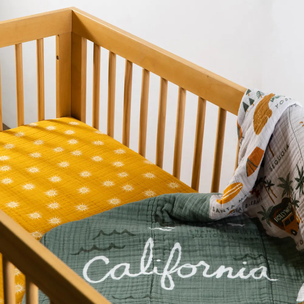 Crib Sheet In GOTS Certified Organic Muslin Cotton