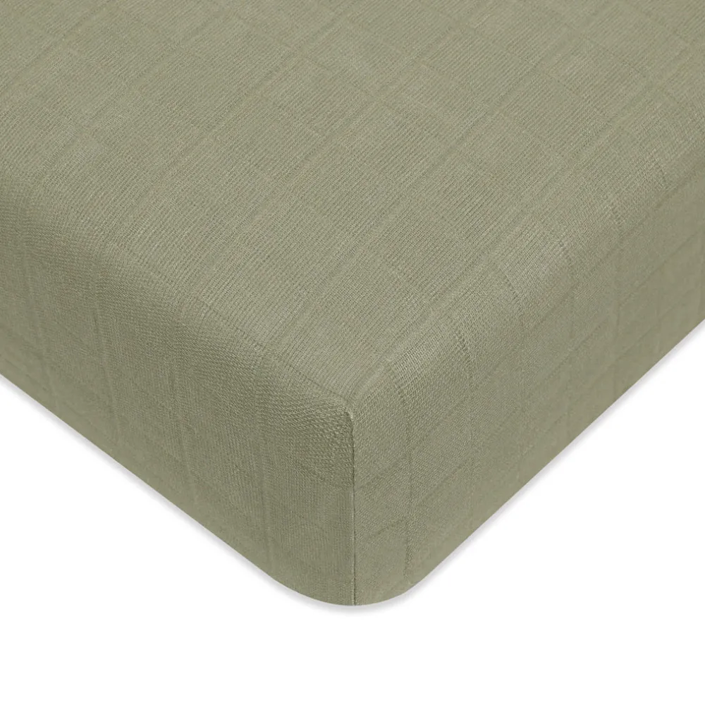 Crib Sheet In GOTS Certified Organic Muslin Cotton