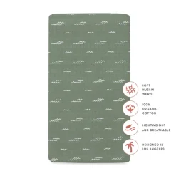 Crib Sheet In GOTS Certified Organic Muslin Cotton