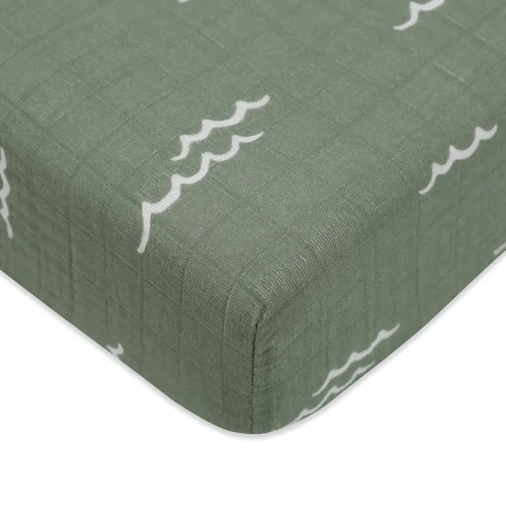 Crib Sheet In GOTS Certified Organic Muslin Cotton