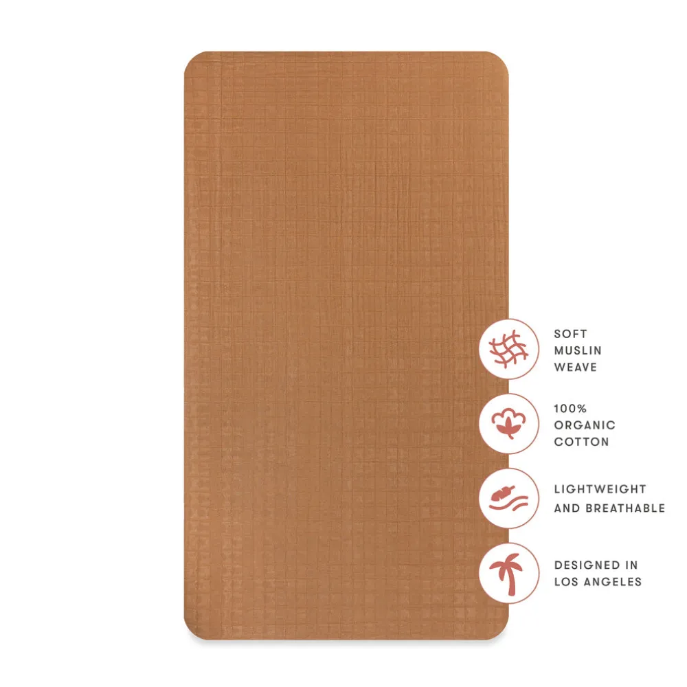 Crib Sheet In GOTS Certified Organic Muslin Cotton