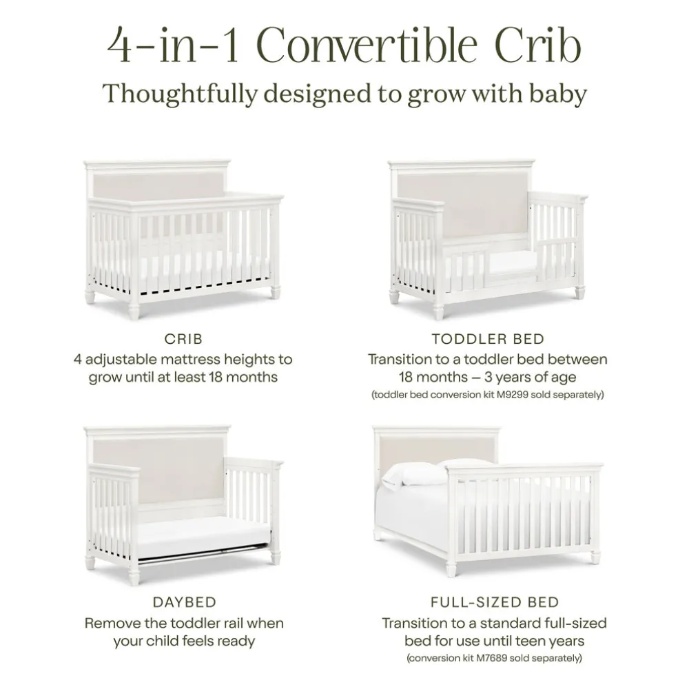 Darlington 4-in-1 Convertible Crib in Warm White