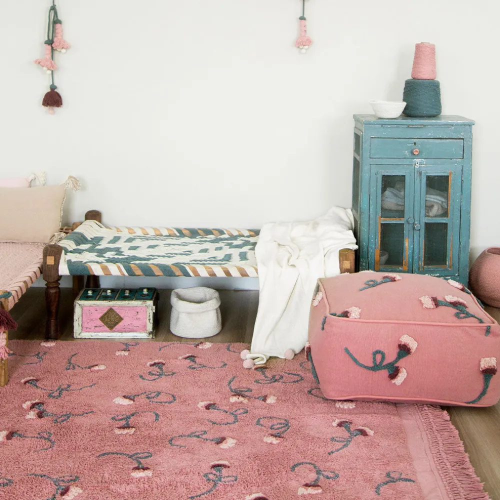 English Garden Ash Rose Pouffe