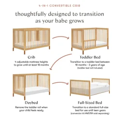 Gelato 4-in-1 Convertible Crib with Toddler Bed Conversion Kit