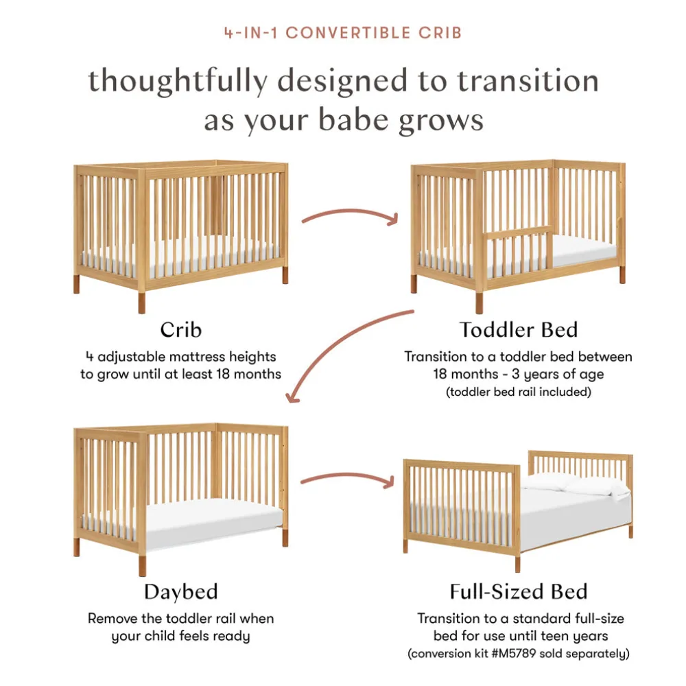Gelato 4-in-1 Convertible Crib with Toddler Bed Conversion Kit