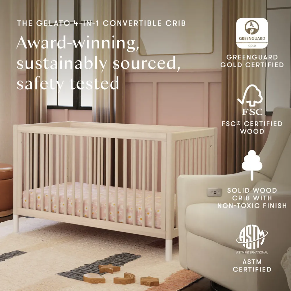 Gelato 4-in-1 Convertible Crib with Toddler Bed Conversion Kit