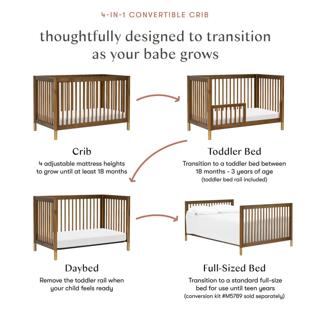 Gelato 4-in-1 Convertible Crib with Toddler Bed Conversion Kit