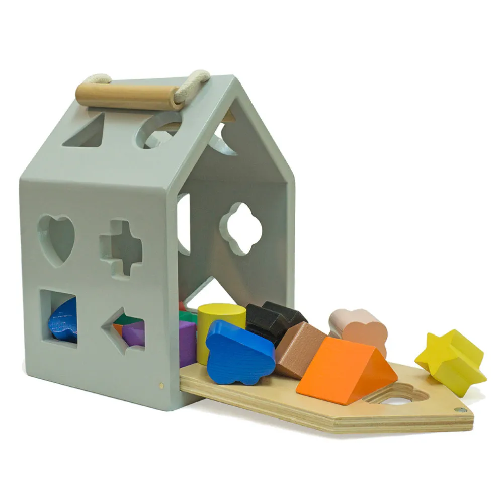 Hip Shape House Wood Sorting Game