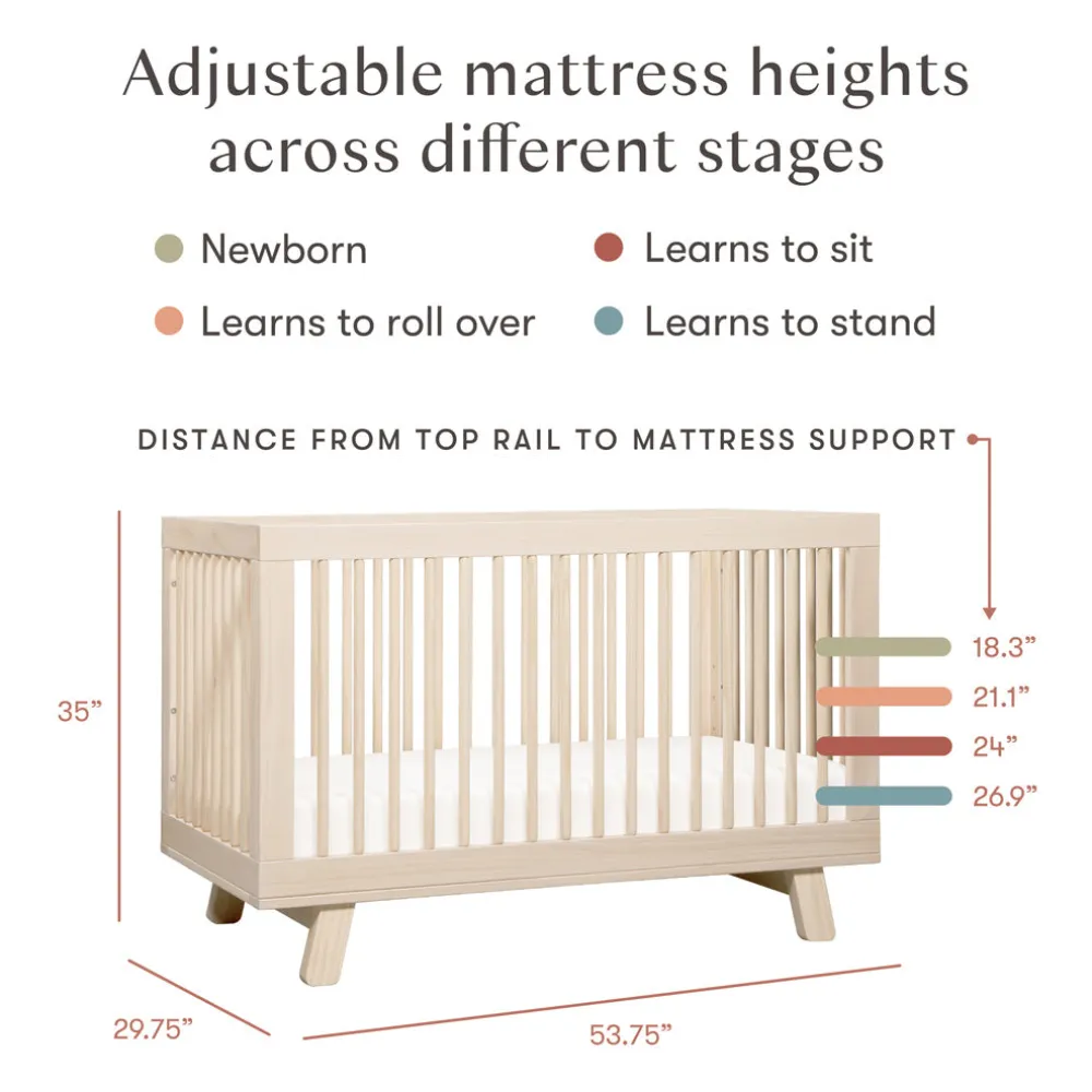Hudson 3-in-1 Convertible Crib + Toddler Rail