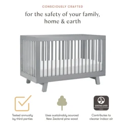Hudson 3-in-1 Convertible Crib + Toddler Rail