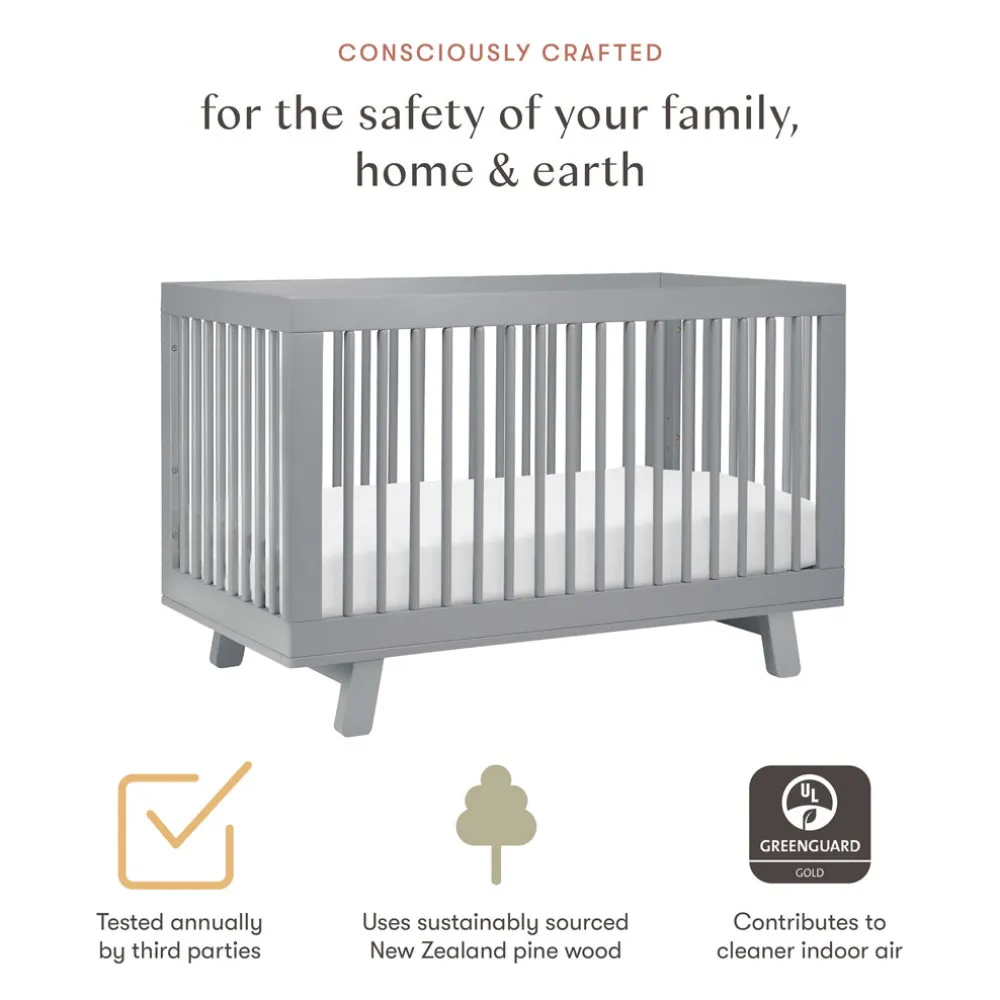 Hudson 3-in-1 Convertible Crib + Toddler Rail