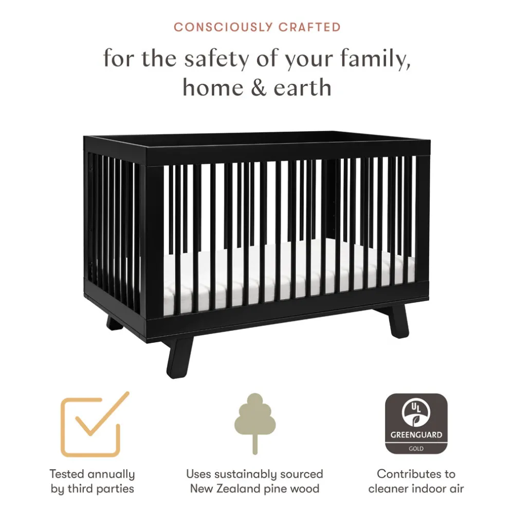 Hudson 3-in-1 Convertible Crib + Toddler Rail