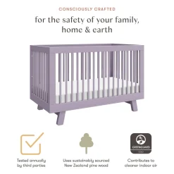 Hudson 3-in-1 Convertible Crib + Toddler Rail