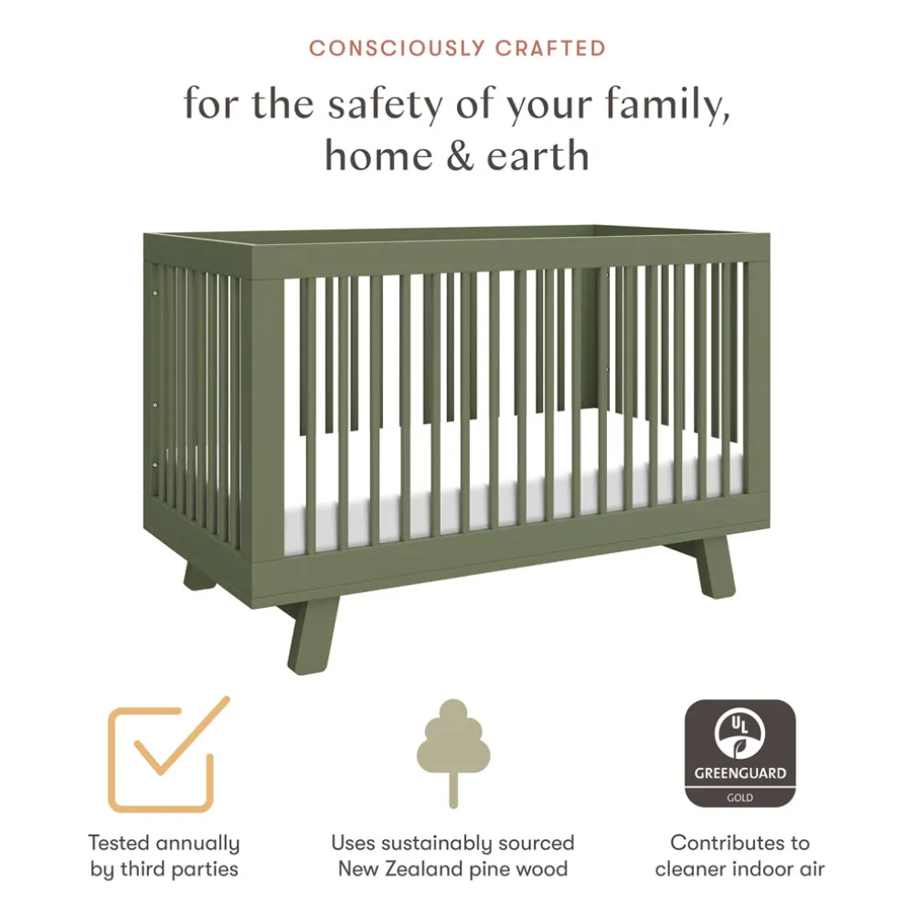 Hudson 3-in-1 Convertible Crib + Toddler Rail