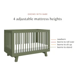 Hudson 3-in-1 Convertible Crib + Toddler Rail