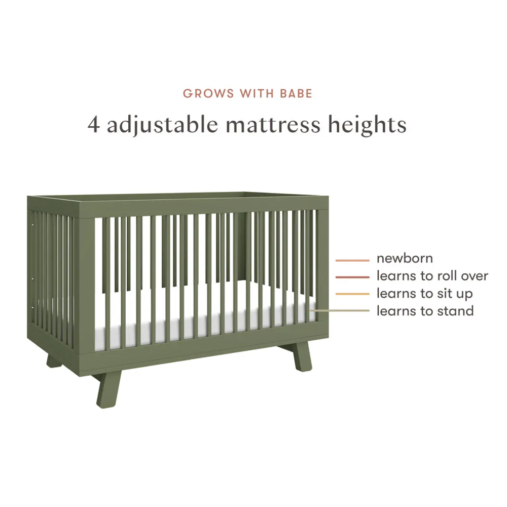 Hudson 3-in-1 Convertible Crib + Toddler Rail